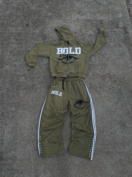 |Green BoldVisions Top and Bottom Heavyweight Set|💚