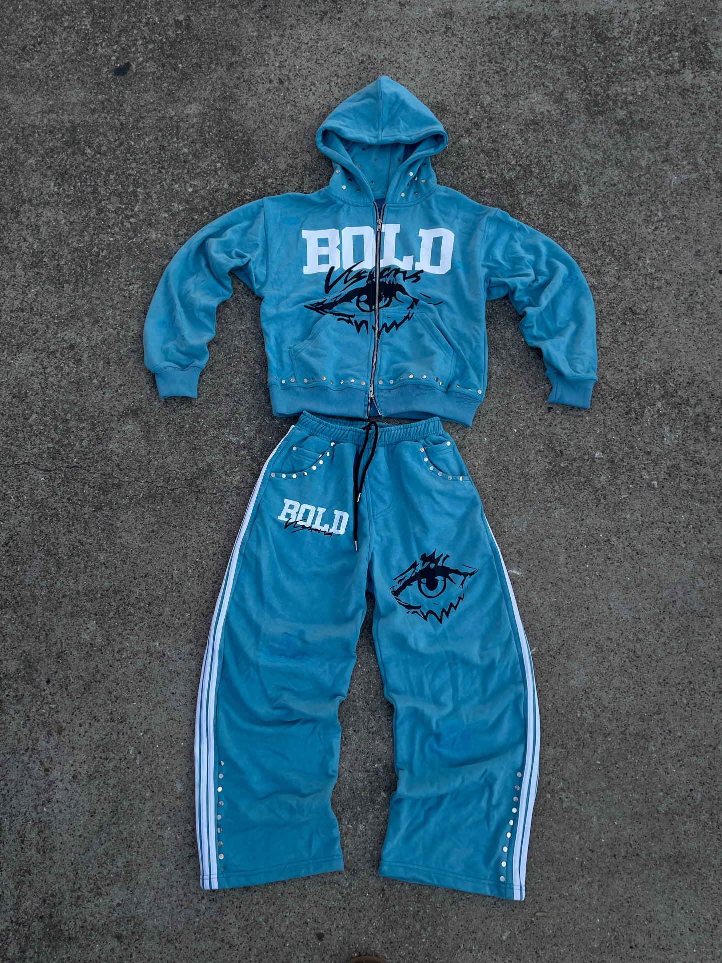|Blue BoldVisions Top and Bottom Heavyweight Set|🩵