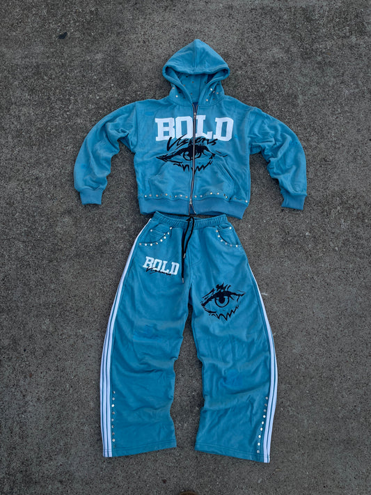 |Blue BoldVisions Top and Bottom Heavyweight Set|🩵