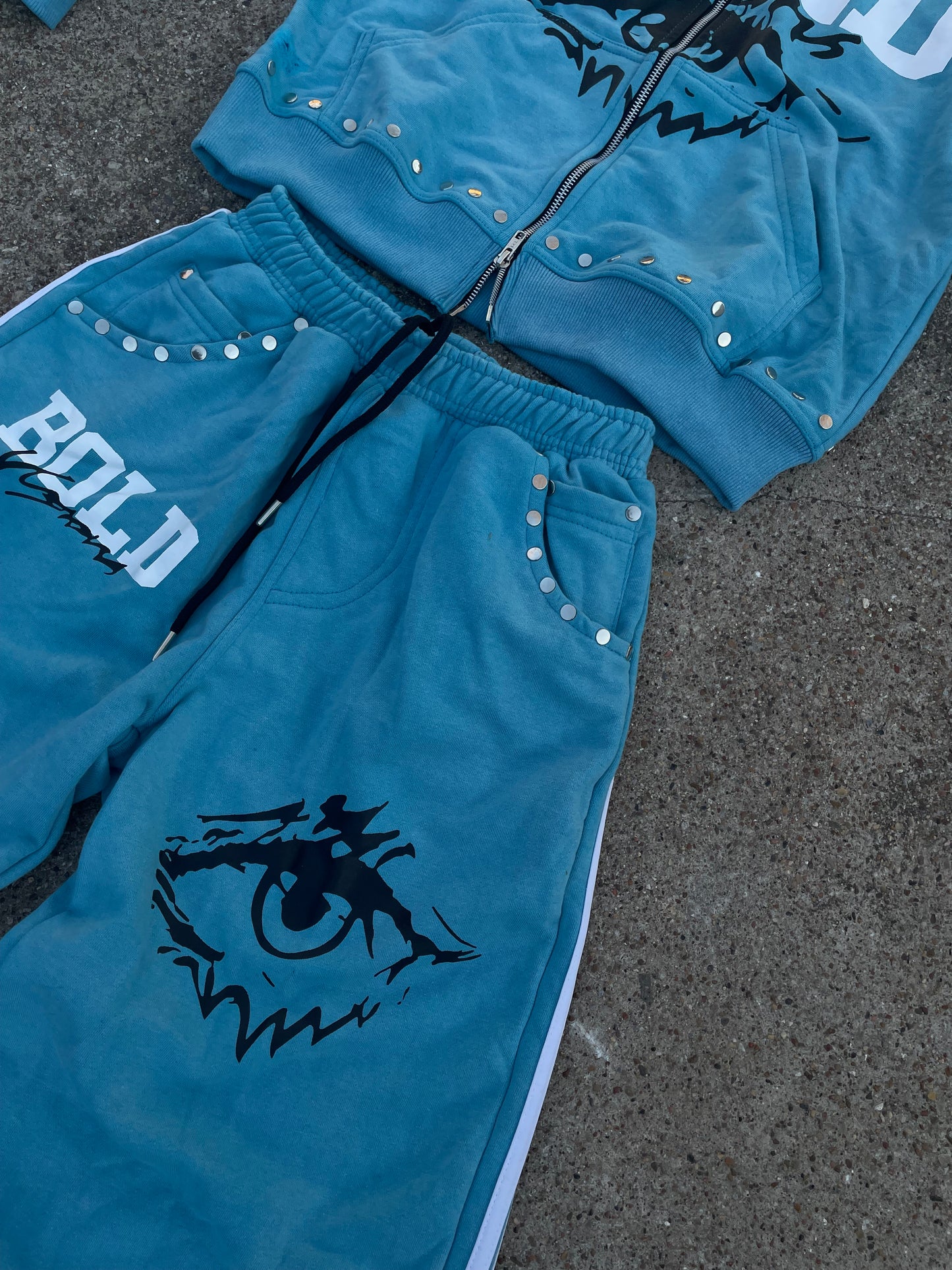|Blue BoldVisions Top and Bottom Heavyweight Set|🩵
